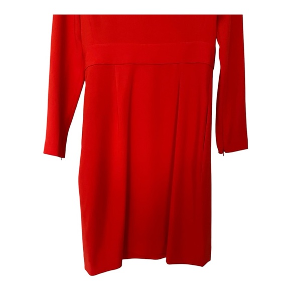 NWT DVF L/S A-line dress. BRIRE wrap style bright red - Picture 7 of 16